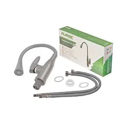 Змішувач для кухні Plamix Cezar-011-B Set Graphite Refl.Gray з силіконовим виливом, з підведенням PM0720, Графіт - мініатюра 4