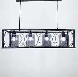 Люстра в металевому чорному каркасі на 4 плафони Line.F 11825/4