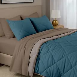 Покривало стьобане двостороннє Cosas Ocean Sand 110х140 см (Blanket_68Sky_84Quartz_kt_15Espresso_110x140) - мініатюра 3