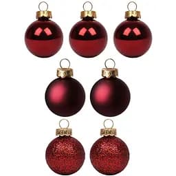 Набір новорічних куль Yes! Fun пластик 5 см 7 шт. бордо (975111)