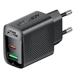 МЗП Acefast A98 PD30W+QC3.0 GaN (1USB-A/1C) Black - мініатюра 3