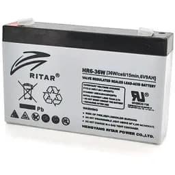 Аккумуляторная батарея AGM RITAR HR6-36W, Gray Case, 6V 9.0Ah ( 151 х 34 х 94 (100 ) 1.35kg Q10