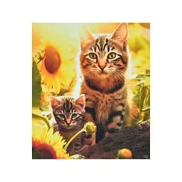 Алмазна мозаїка Strateg Мама і котик серед соняхів 40х50 см