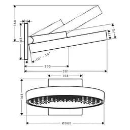 Верхній душ Hansgrohe Rainfinity 360 1jet 26230000, Хром - мініатюра 2