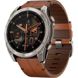 Смарт-часы Garmin Fenix 8 AMOLED Sapphire 51mm Titanium with Chestnut Leather Band (010-02905-40) [115083]