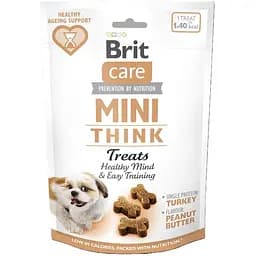 Ласощі Brit Care Mini Treats Think для собак малих порід, для підтримки розумових здібностей, з індичкою, смак арахісової олії, 50 г
