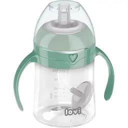 Кружка-непроливайка Lovi Моя первая кружка с трубочкой и утяжелителем 150 мл зеленая (35/364)