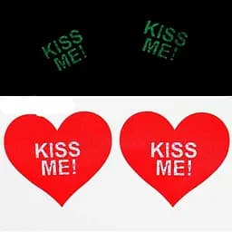 Світлові вінілові наклейки на соски 'Kiss Me!' для звабливого образу One size Червоний K000258
