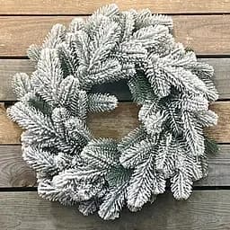 Вінок новорічний різдвяний Hvoya Lux з литої хвої засніжений 40 см