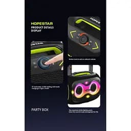 Бездротова Bluetooth колонка HOPESTAR PARTYBOX, 120 ВТ із двома мікрофонами - мініатюра 5
