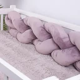Коса захисна в ліжечко MirSon Kids Time 28-0005 Ashen Velvet велюрова фіолетова - мініатюра 5