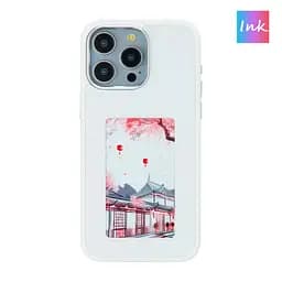 Чехол с экраном для Apple iPhone 15 Pro, белый, Ink Screen, противоударный, силиконовая панель, с встроенным цветным дисплеем E-ink и NFC для переноса изображений на чехол, защита всего корпуса, ArmorStandart (ARM74562)