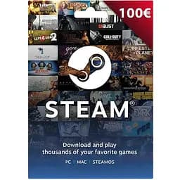 Електронний код Steam Wallet Cards на суму 100 euro EU-регіон