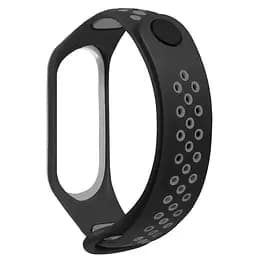 Ремінець для фітнес-браслета MiJobs для Xiaomi Mi Band 3 і 4 Nike design чорний з сірим - мініатюра 2