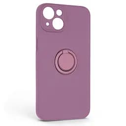 Силиконовый чехол для Apple iPhone 14, Icon Ring, фиолетовый, панель-накладка, с кольцом-подставкой на 360°, противоударный, возможность использования магнитных держателей, ArmorStandart (ARM68695)