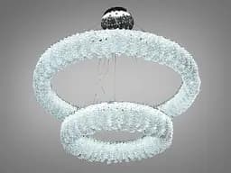 Підвісна люстра 505-600+400CH хром кришталева світлодіодна 60Вт