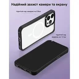 Чохол Vokamo MagSafe для iPhone 15 Pro Max з магнітом Ice Glass Black - мініатюра 7