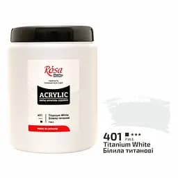 Фарба акрилова Rosa Studio Білила титанові 401, 1000 мл