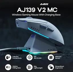 Мишка ігрова бездротова AJAZZ AJ139 V2 MC WHITE - мініатюра 6
