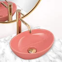 Умивальник Rea Sofia Mini pink накладний рожевий REA-U6335, Цветной - мініатюра 3