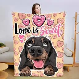 Плед плюшевий 3D на подарунок Love is sweet 160х200 см