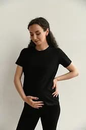 Футболка для вагітних та годуючих мам M Мамин Дім Чорний
