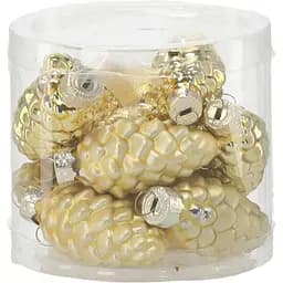 Комплект ялинкових прикрас Chomik Шишки скляні 3х6 см золотисті 16 шт. (BOZ2119)