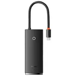 Перехідник HUB Baseus Lite Series 6in1 (Type-C to HDMI + 2xUSB 3.0 + PD+SD/TF) (WKQX05) Black - мініатюра 1