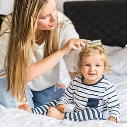 Щітка та гребінець для волосся BabyOno з натуральною м'якою щетиною 567/04 блакитні - мініатюра 3
