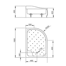 Душовий піддон Radaway Korfu E 100x80 4E81400-03R - мініатюра 4