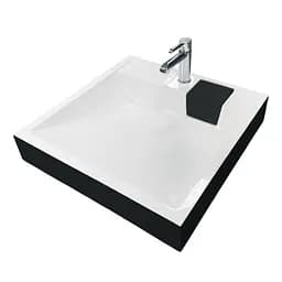 Умивальник на пральну машину без переливу Adamant Washer New Black-White Glossy штучний камінь 59,5 см