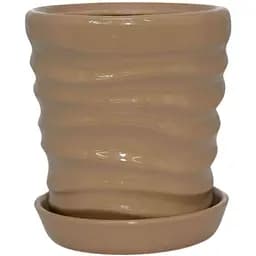 Керамічний горщик Nana Keramiks Дюна 2 л глянець мокко (duna-2-gl-mok)