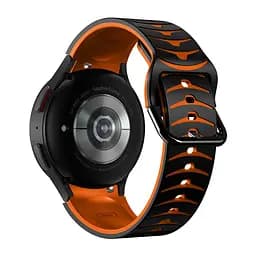 Браслет Scales для Samsung Galaxy Watch 4 - чорно-жовтогарячий ширина кріплення 20мм силікон Watchbands (W19-7WB20235651) - мініатюра 2