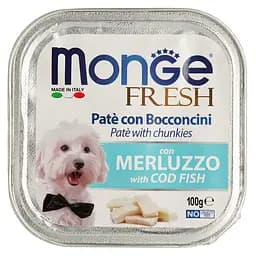 Вологий корм Monge Dog Fresh з тріскою, 100 г - мініатюра 2