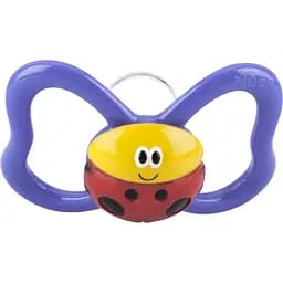 Пустушка Nuby Веселі жучки анатомічна 0-6 міс. фіолетова з червоним (5807SFSNprplbug)