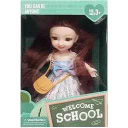 Детская кукла Welcome School Bambi YL605-7/9/10 с сумочкой Синий