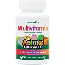 Вітаміни та мінерали Natures Plus Animal Parade Children's Multivitamin, 180 жувальних таблеток - Асорті
