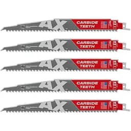 Полотно для шабельних пил AX CARBIDE MILWAUKEE, 230х5мм, (5шт), (деревина з цвяхами)