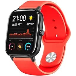 Ремешок силиконовый Boorui для часов 20 мм Sport design красный