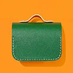 Шкіряний футляр Briefcase для навушників AirPods Pro 2 / Pro Green / Orange - мініатюра 3