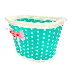 Корзина на детский велосипед / самокат ретро 23х16х16 см бирюзовая (G0001911)