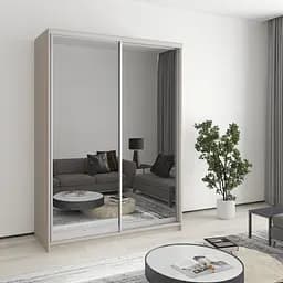 Шафа-купе дводверна MebelStar Стандарт AL 2 Дзеркала 150x60x210 см Кашемір (MBS-2545)