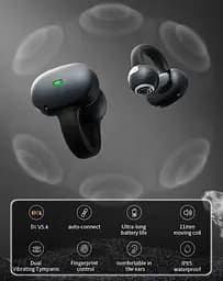 Бездротові спортивні навушники-кліпси Langsdom T9 з шумоподавленням, Bluetooth 5.4 та  IPX5 Чорний - мініатюра 13
