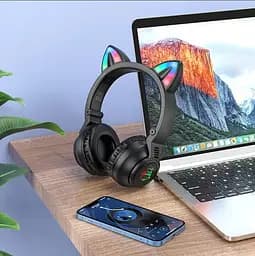 Навушники Borofone бездротові накладні BO18 Cat ear BT headphones чорні - мініатюра 3