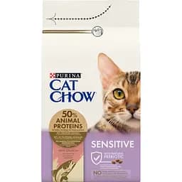 Уцінка. Сухий корм для котів Cat Chow Sensitive з чутливою шкірою та травленням з лососем 1.5 кг (394131)  - мініатюра 2