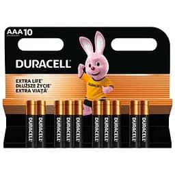 Батарейка Duracell AAA лужні 10 шт. в упаковці (5002509/5006462)