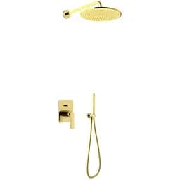 Душова система Kohlman Experience 25 brushed gold + BOX прихованого монтажу QW210EGDBR25, Золотий