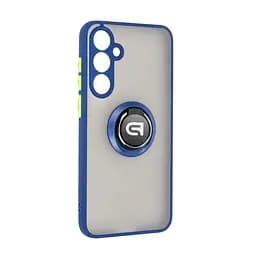 Чехол с кольцом-держателем для Samsung Galaxy S23 FE 5G (SM-S711), Frosted Matte Ring, синий, защитная панель с матовой задней стенкой, противоударный чехол с защитой всего корпуса, TPU + поликарбонат (PC), с защитой камеры, ArmorStandart (ARM72715)
