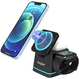 Зарядное устройство Energizer 15W 3-in-1 Magnetic Wireless Fast Charger black (WCP307)