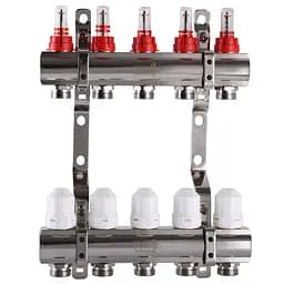 Коллектор с расходомерами, регуляторами и креплением ECO 001D 1″x5 000009828